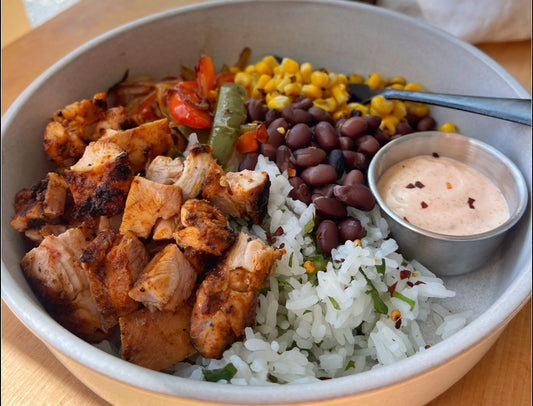 Chipotle Pepper Marinated Chicken and Rice Bowl